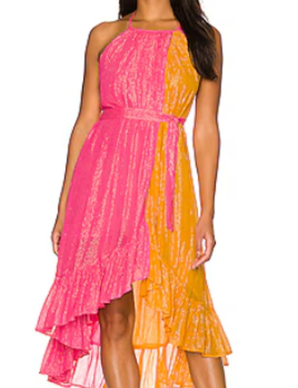 Sundress Women's Alice Marbella Metallic Threading Dress Bicolor Sz XL/XXL